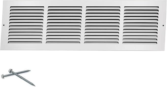 24"W x 6"H [Duct Opening Size] Steel Return Air Grille, Air Return Vent Cover for Ceiling and Sidewall - HVAC Air Vent Covers - [Outer Dimensions: 25.75"W x 7.75"H]