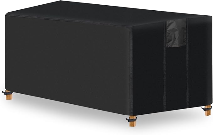 Fire Pit Cover Rectangular- Waterproof Firepit Cover (54L x 28W x 24H inches, Black) Outdoor Fireplace Cover Weatherproof and Non Fading