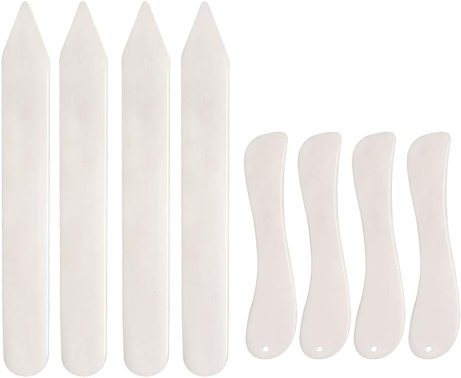 8 PCS Bone Folder Tool, Plastic Bone Folder Paper Creaser Set Scoring Tool for Paper Crafts Book-Binding Card Making and Office Supplies for Diy Handmade Leather Burnishing Bookbinding Books Cards