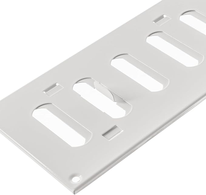 Repa Market 16" x 4" Inch (Outer Dimensions) White Adjustable Air Vent Cover - Galvanized Steel HVAC Air Vent Register - Heating, Cooling Toe Kick Vent Cover - Wall, Ceiling Return, Intake Air Grille