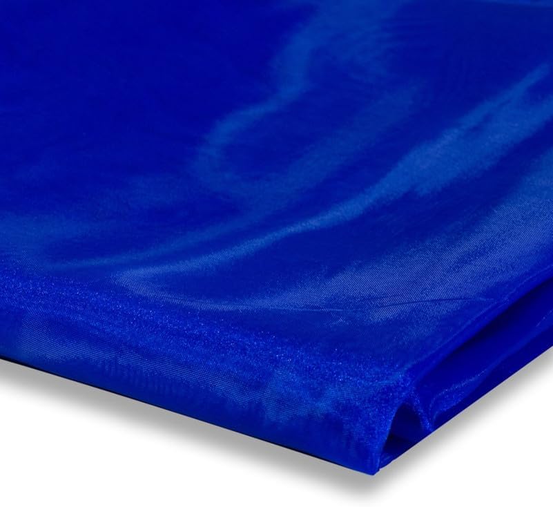 Fynite Royal Blue Organza Fabric by The Yard | 20 Yard Long | 44" Wide | Bridal Soft Sheer Organza Tulle for DIY Wedding Dress Fashion Craft Decorations