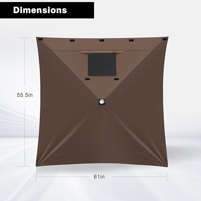 MASTERCANOPY Wind Screen Side Panel with Window for 10x10 Escape Screen Shelter Canopy Tent - Weatherproof, UV Resistant Sun Shade Attachment Accessory (Coffee Brown, 1 Pack)
