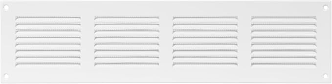 Repa Market Air Vent Cover 16x4 Inch (Outer Dimensions) White Galvanized Steel Louvered Grill Cover with Mesh Screen/Wall or Ceiling Vent/HVAC Register for Indoor and Outdoor Ventilation