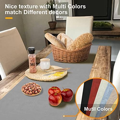 Wipeable Table Runner, Thick Farmhouse Dresser Runner, Rustic for Kitchen, Bedroom, Living Room, Indoor and Outdoor (36'', Grey)