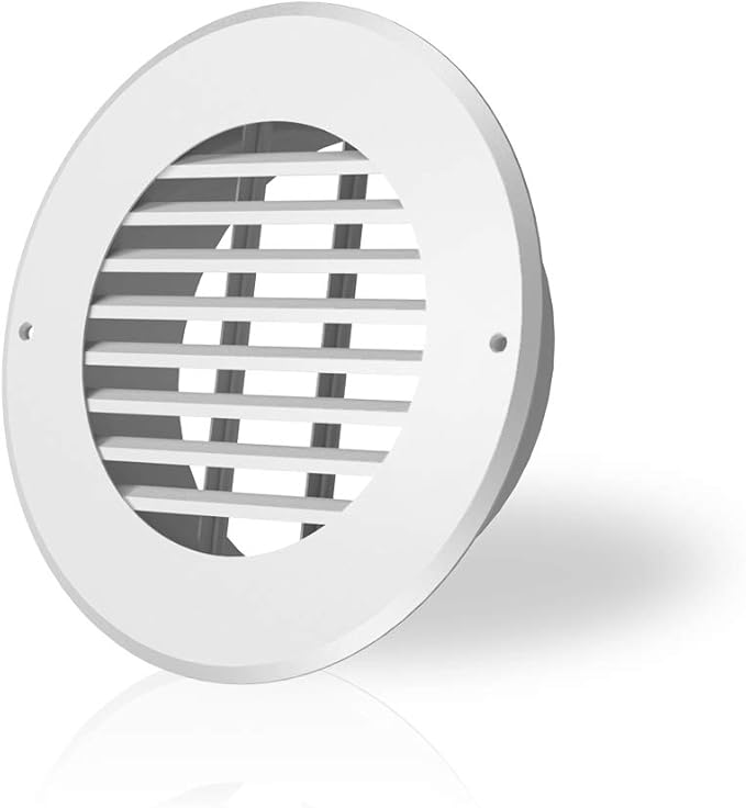 AC Infinity Wall-Mount Duct Grille Vent for 6-Inch Ducting, White Metal, Heating Cooling Ventilation and Exhaust