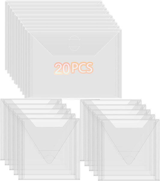 20 Pcs Stamp & Die Storage Pockets Resealable Clear Plastic Seal Bags Storage Case for Cutting Dies Stencil Album Stamp Crafts for DIY Scrapbooking Paper Card Craft Cutting Dies Storage