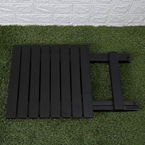 Small Side Table Square Folding, Patio Foldable Wooden End Tables for Outdoor Indoor Porch Camping Living Room Bedroom, as Coffee Table or Plant Stand, Black