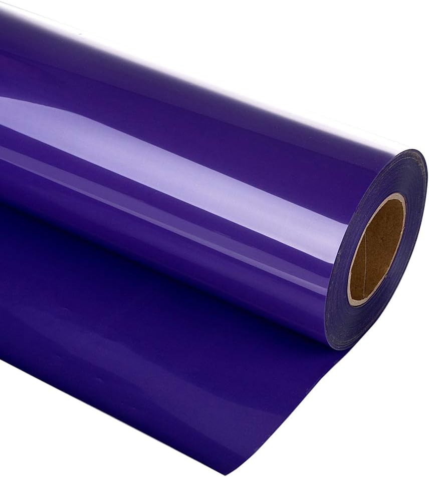 Guangyintong 12" x 12ft Heat Transfer Vinyl Rolls - Purple Matte Surface HTV for T-Shirts - Easy Cut & Weed for Heat Vinyl DIY Design
