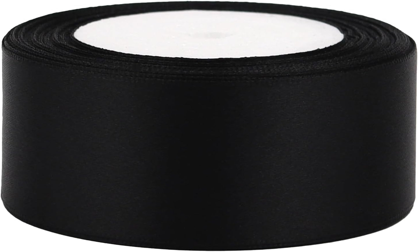 Black Solid Satin Ribbon 1-1/2 Inch 25 Yards Solid Polyester Fabric Ribbon for Gift Wrapping Wedding Christmas Baby Shower Birthday Party Decoration Handmade Immortal Flower Craft
