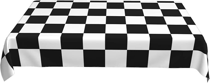 Worltoldb Checkered Polyester Tablecloth, 90" x 60" Rectangular, Water Resistant, Perfect for Dining Table, Kitchen, Wedding, All-Season