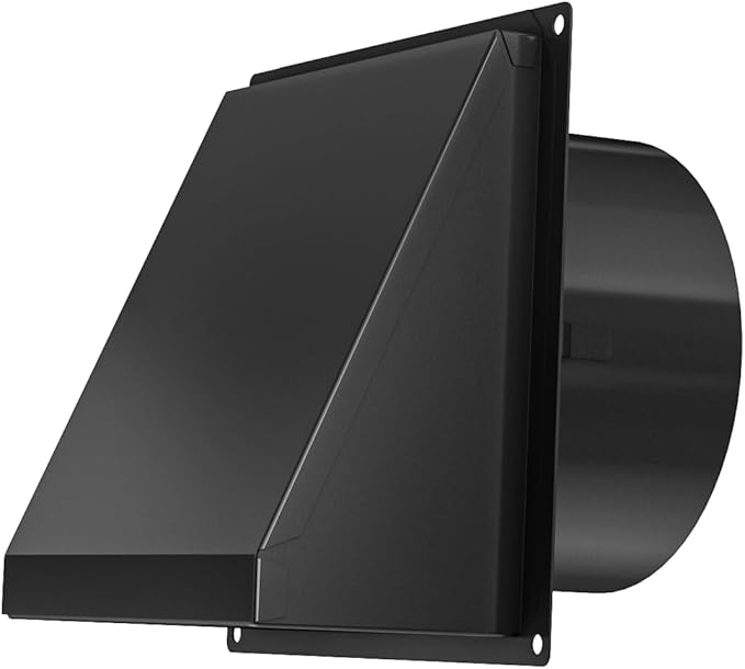 Hon&Guan 5 Inch Dryer Wall Vent with Removable Mesh, Wall Mount Extractor Vent with Rubber Cushioned Non-Return Flap, Metal Vent Covers for Home Wall/Air Condition/Range Hoods/Kitchen