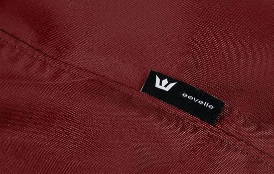 Eevelle Meridian Patio Oval Table Set Cover with Marine Grade Fabric - Outdoor Table Cover - Furniture Set Covers for Dining Table - Easy to Install - (25.5" H x 122" L x 82" W, Burgundy)