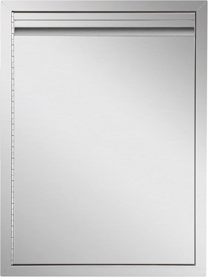Outdoor Kitchen Door 18" W x 21" H inch Double Wall Door Panel Stainless Steel BBQ Single Door Flush Mount for Outdoor Kitchen Island(w/Left Swing)