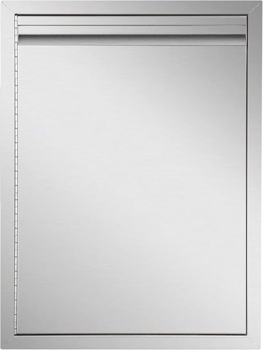 Outdoor Kitchen Door 18" W x 21" H inch Double Wall Door Panel Stainless Steel BBQ Single Door Flush Mount for Outdoor Kitchen Island(w/Left Swing)