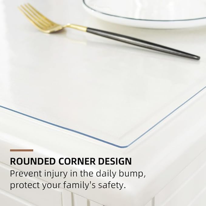 Warmstar Clear Table Cover Protector, 24 x 120 Inch, 1.5mm Thick PVC, Rectangle, Desk & Dining Table Protector Mat