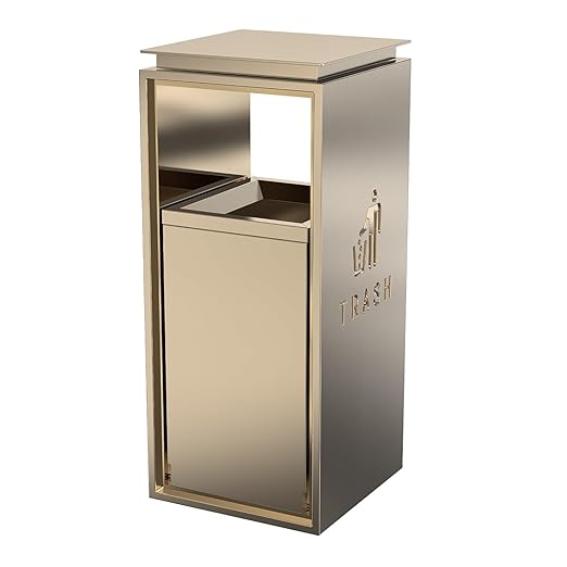 Commercial Trash Can - 42L Heavy Duty Stainless Steel Garbage Bin with Lid & Liner, Fingerprint-Resistant Indoor Outdoor Waste Container for Restaurant,Hotel,Shopping mall,13"x13"x30"