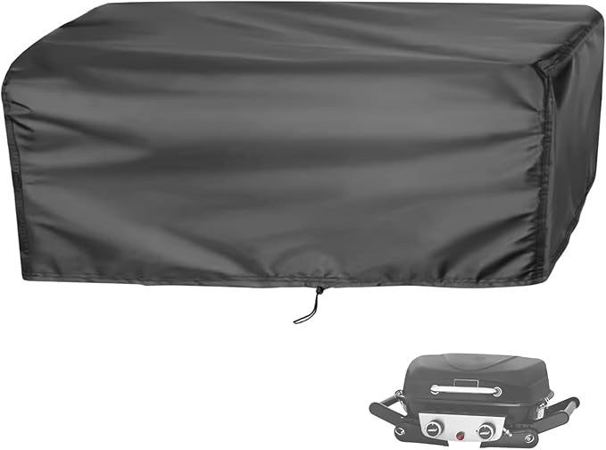 Grill Cover for Royal Gourmet GT2005 2-Burner Portable Propane Gas Grill, Outdoor Gas Grill Cover Waterproof Tabletop Grill Covers - 26" L×19" W×10" H, Black
