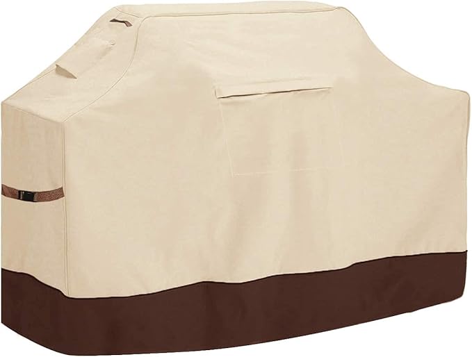 Vailge Grill Cover,65-inch Waterproof BBQ Cover,600D Heavy Duty Gas Grill Cover, UV & Dust & Rip & Fading Resistant,Suitable for Weber, Brinkmann, Char Broil Grills and More,Beige