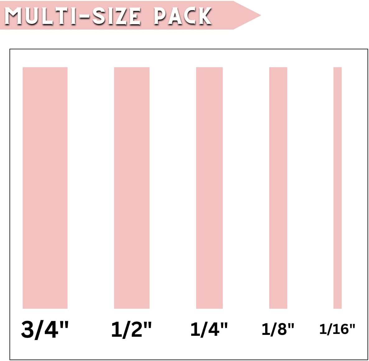 5 Rolls Pinstripe Tape - Masking Tape 1/16", 1/8", 1/4", 1/2", 3/4" - Thin Painters Masking Automotive Tape for DIY, Car, Auto, Paint, Art, Tumblers (Pink)