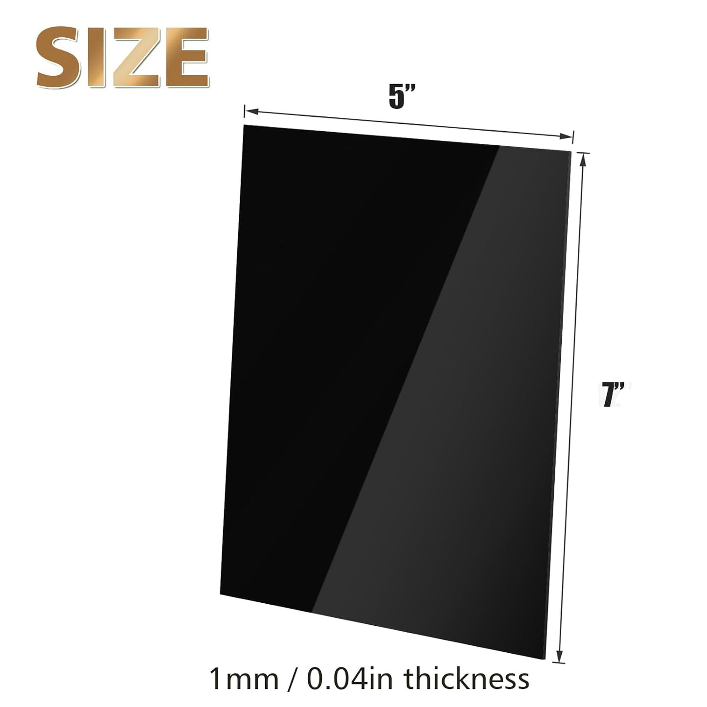 Egofine 5" x 7" Black Plexiglass Sheets 20 Pack 0.04 Inch Cast Acrylic Sheet Thick for DIY Craft Projects, Painting, Photography, Sign, Display Stand, Home Decor, Easy to Cut
