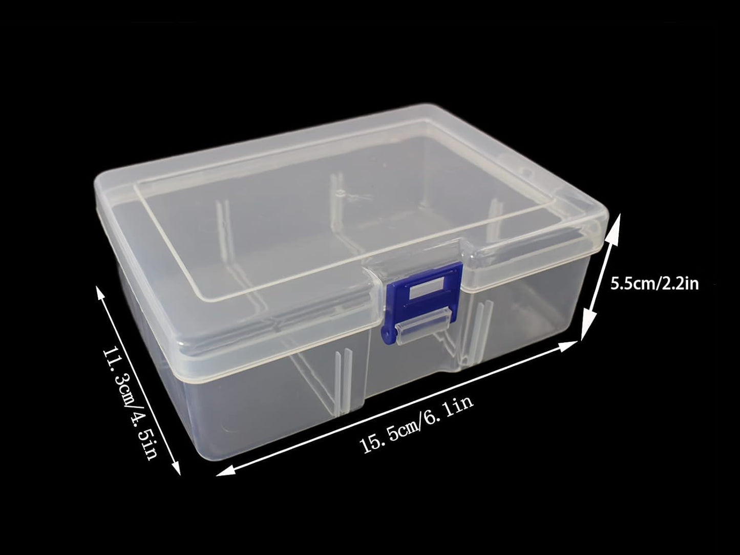 6-Piece Clear Plastic Storage Box with Snap-Tight Latch - Organizer Container for Pencils, Puzzles, Small Toys, Jewelry Making & Sewing Crafts (Small Size)