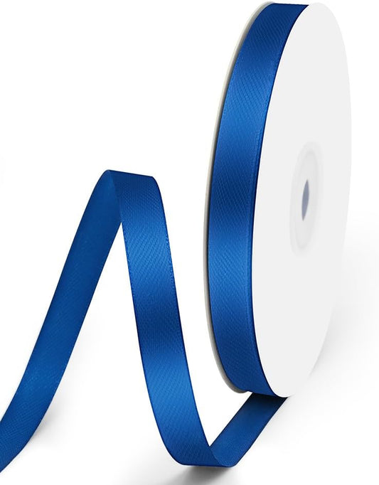 3/8" x 50 Yards Satin Ribbon - Navy Blue Silk Ribbon with Spool - Ideal for Gift Wrapping, Floral Bouquets, Crafts, Wedding Party Decorations, Christmas and Sewing Projects