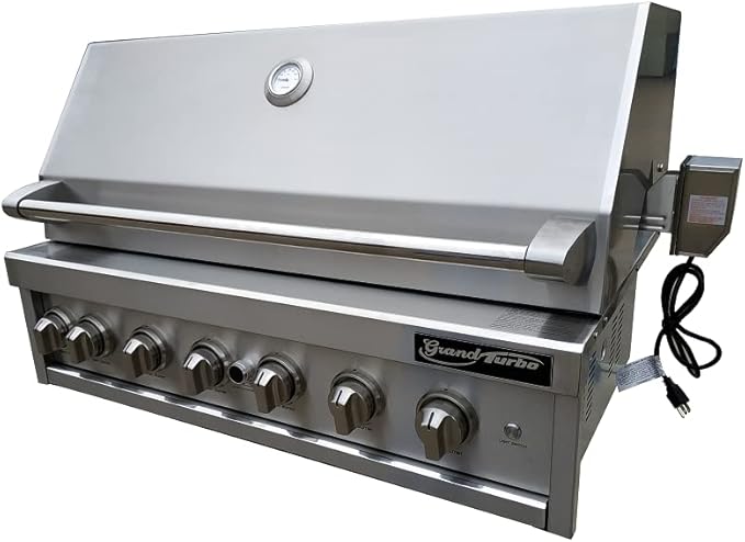 Barbeques Galore Grand Turbo 40-inch 6-Burner Built-in BBQ Gas Grill - Natural Gas