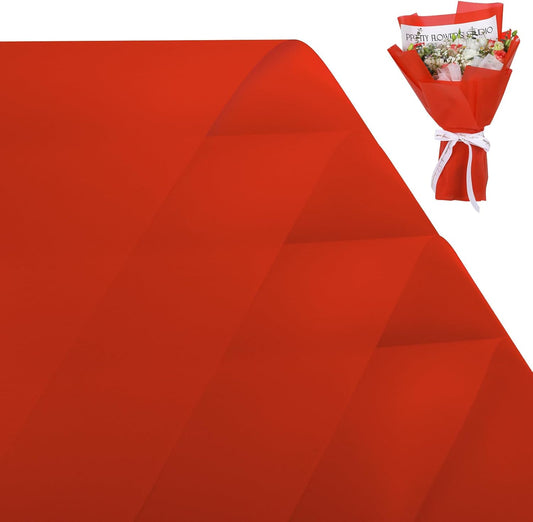 FUHITIM 20 Sheets Flower Wrapping Paper -Waterproof Floral Bouquet Wrapping Paper Used for DIY Crafts, Gift Packaging, Florist Supplies Packaging Paper for Wedding Birthday Gift (Misty Red)