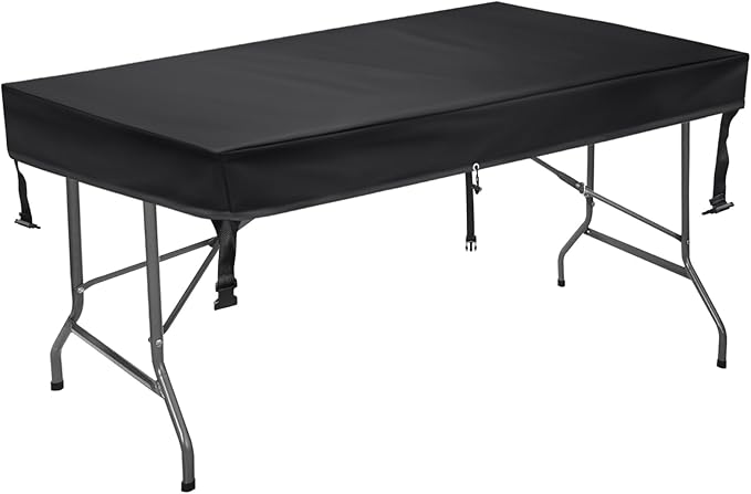 TOHONFOO Rectangular Folding Table Cover - Waterproof Anti-UV Outdoor Table Covers - Outdoor Table Cover 96" L x 30" W x 6" H