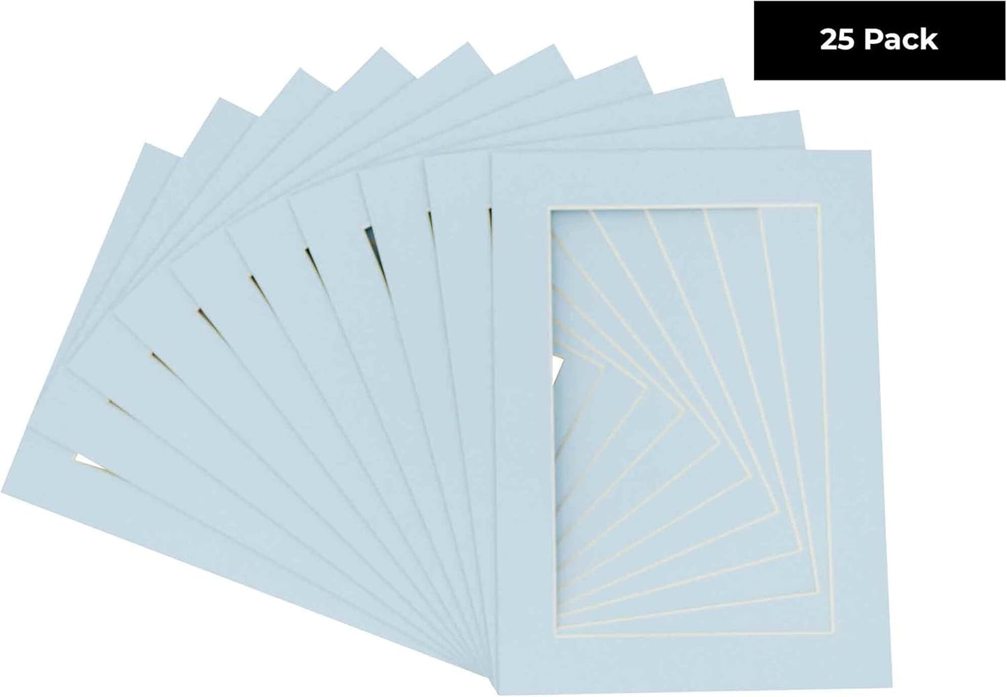 11x14 Mat for 8.5x11 Photo - Precut Baby Blue Picture Matboard for Frames Measuring 11 x 14 Inches - Bevel Cut Matte to Display Art Measuring 8.5 x 11 Inches - Acid Free Pack of 25 MATS