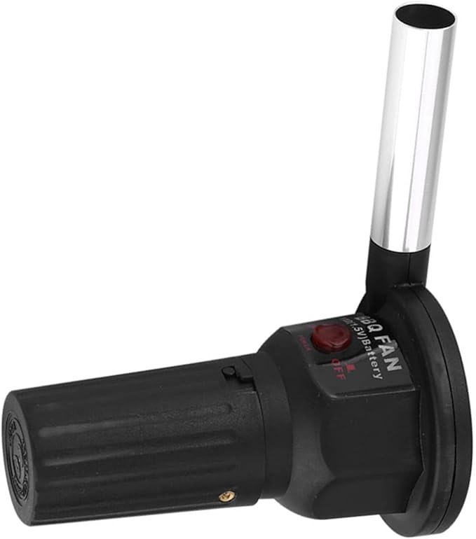 BBQ Air Blower, Portable Handheld Electric Blower Electric Fireplace Bellows Battery Not Included for Outdoor Camping Picnic Charcoal Grill Barbecue
