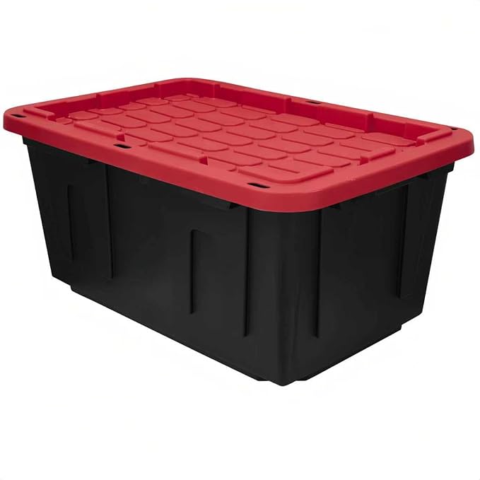 2-Pack 27-Gallon Storage Boxes with Snap-on Lids. Durable and Suitable for Storing Household Items, as well as for Use in Industrial and Outdoor Environments.
