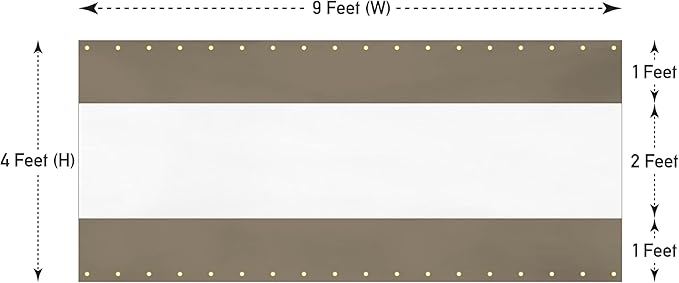 Covers & all Outdoor Clear Panel Curtain, 12 oz Vinyl Outdor Curtains for Patio, Waterproof & Weather Resistant Tarp with Brass Grommets for Pergola, Porch, Gazebos, Balcony (4' H x 9' W feet, Beige)