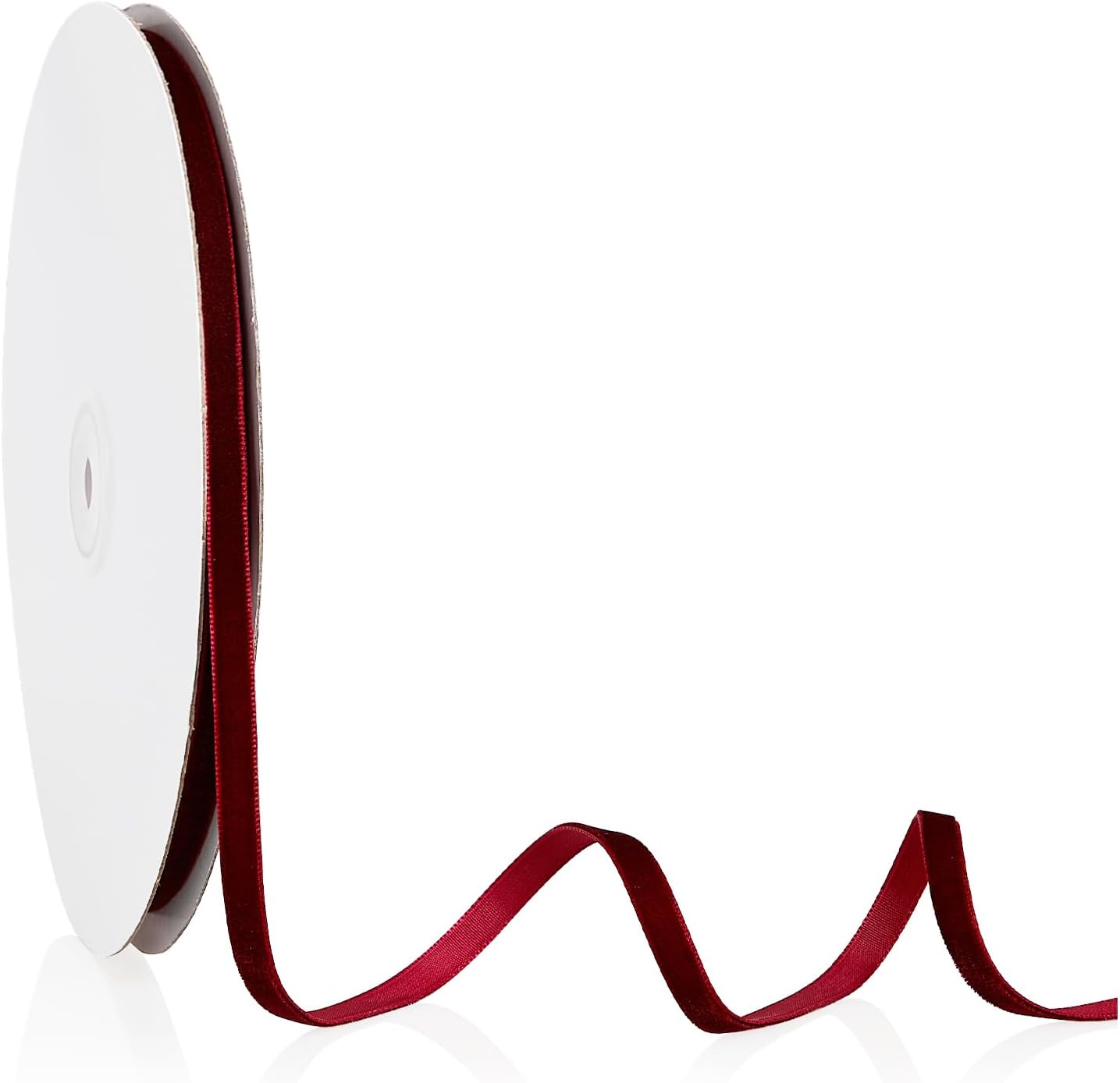 1/4" X 20 Yards Burgundy Velvet Ribbon for Christmas Tree Wreath Decoration Handmade Crafts Ornaments Gift Wrapping & Bow Making