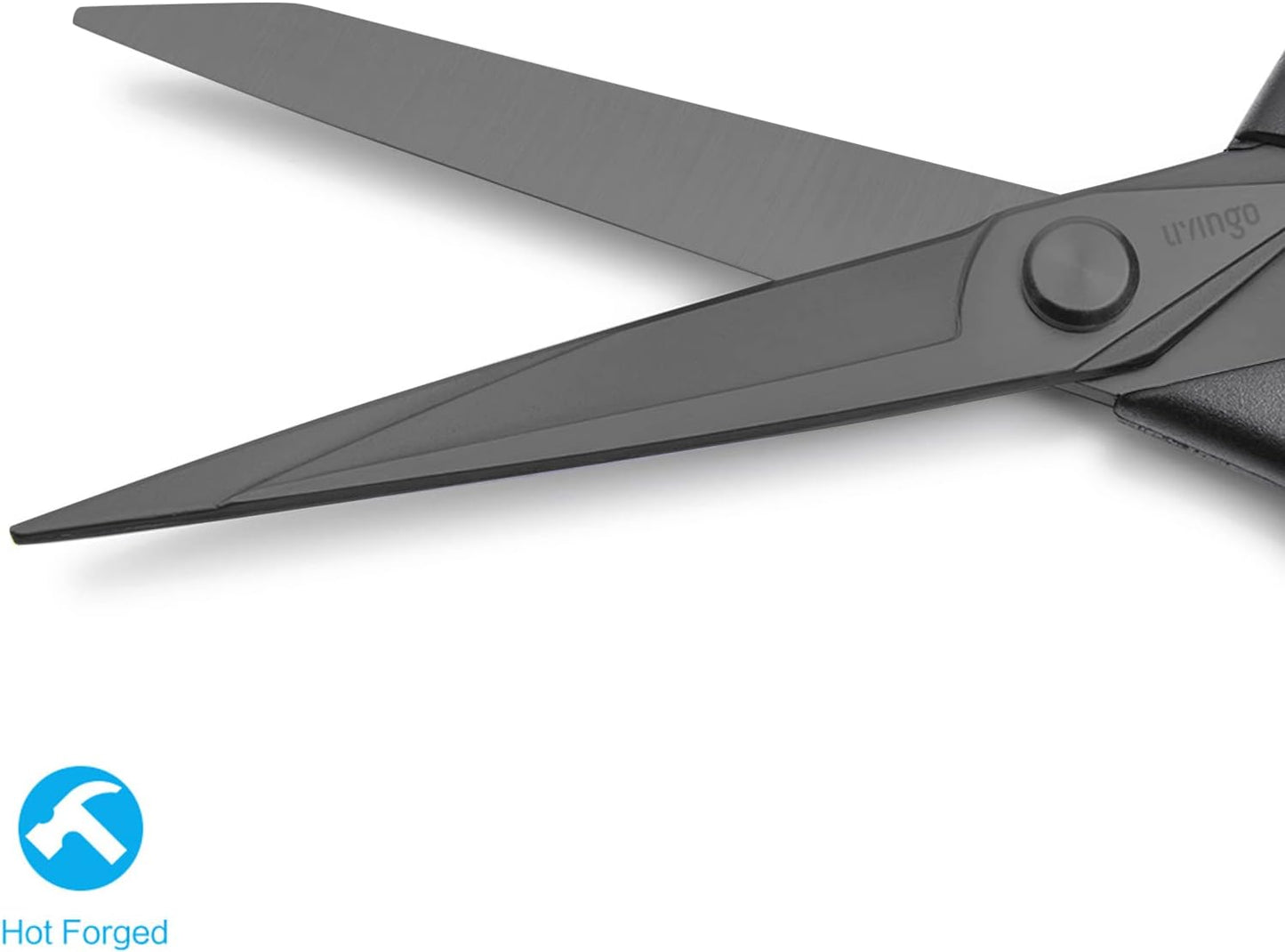 LIVINGO 2 Pack Sewing Fabric Scissors: Titanium Coated Forged Sharp Heavy Duty Shears All Purpose for Tailor Dressmaking Crafting Cutting Clothes Leather, 8.5" & 9.5", Black