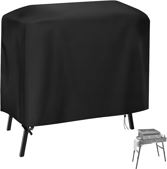 Griddle Cover for Yukon Glory Portable Grill Table, Outdoor 22 inch 17 inch Griddle Table Cover Waterproof Grill Stand Cover BBQ Grilling Cover Black - 34" L×24" W×32" H