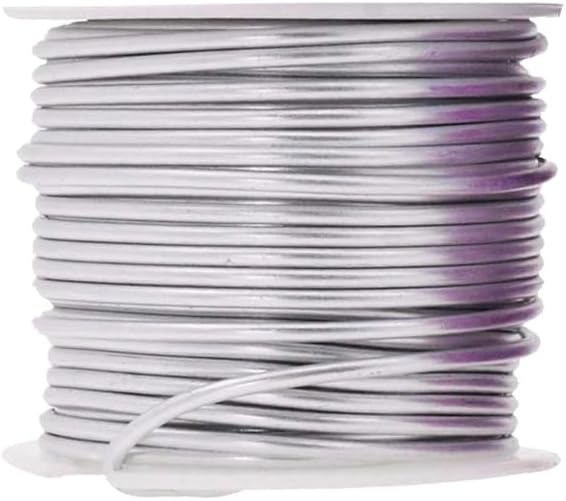 Mandala Crafts 12 Gauge Anodized Aluminum Craft Wire for Jewelry Making - 276 FT Colored Flexible Silver Lavender Purple Pink Ice Blue Turquoise Wire - Bendable for Bonsai Armature Crafting Sculpting