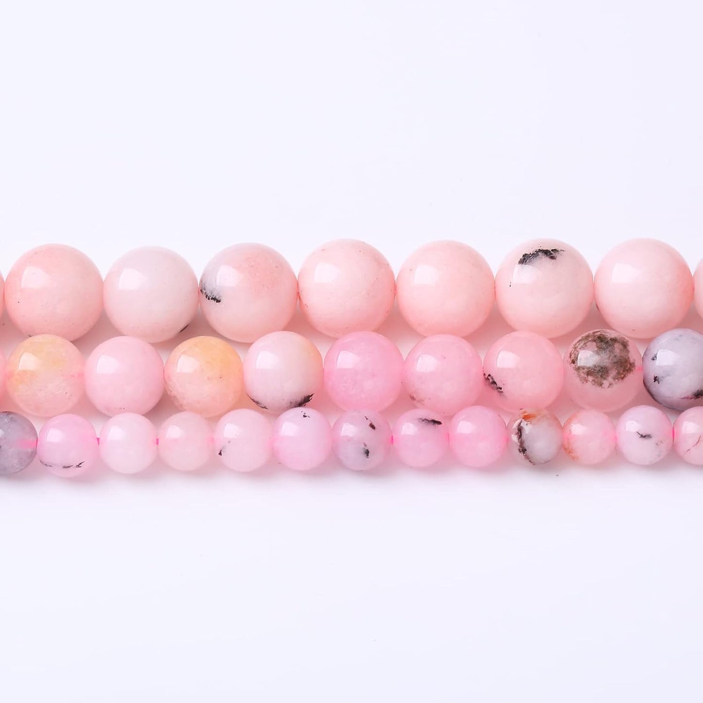 90PCS 4MM Pink Opal Stone Natural Gemstone Round Stone Beads for Jewelry Making DIY Energy Stone Healing Power Bracelet 15"