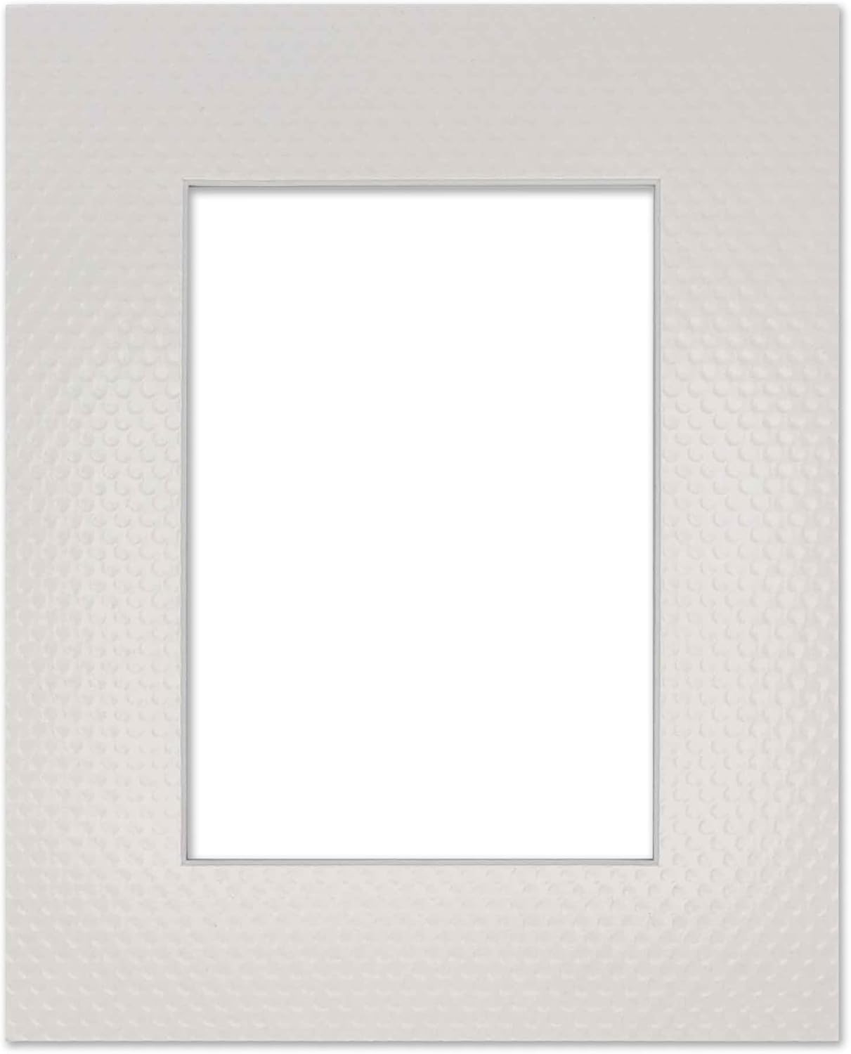 11x14 Mat Bevel Cut for 8.5x11 Photos - Acid Free Golf Ball Texture Precut Matboard With Backing Board and Crystal Clear, Self Seal Mat Bag - For Pictures, Framing - 4-ply Thickness