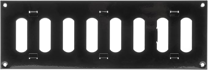 Repa Market 12" x 4" Inch (Outer Dimensions) Black Adjustable Air Vent Cover - Galvanized Steel HVAC Air Vent Register - Heating, Cooling Toe Kick Vent Cover - Wall, Ceiling Return, Intake Air Grille
