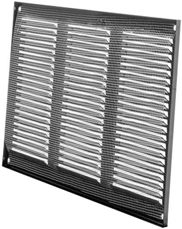 Repa Market 12x8 Inch Air Vent Cover/Black Galvanized Steel Louvered Grill Cover with Mesh Screen/Wall or Ceiling Vent/Durable Flush Mount HVAC Register for Indoor and Outdoor Ventilation