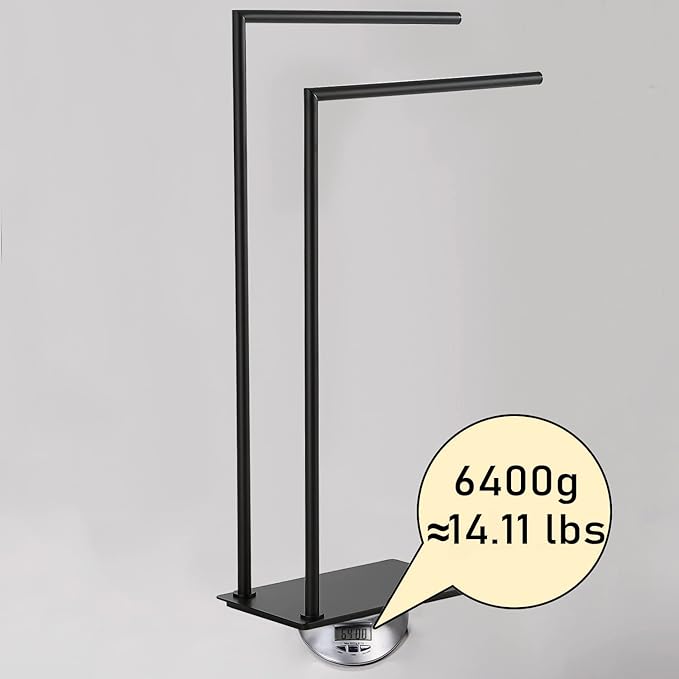 Stand Towel Rack for Bathroom Free Standing Double Towel Holders on Floor Bath Towel Holder Brass Matte Black