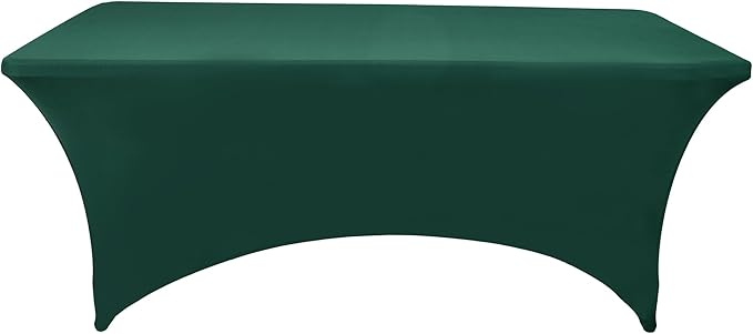 2-Pack 8ft Spandex Table Covers for Rectangle Folding Tables - Washable Elastic Tablecloth - Ultimate Fitted Table Protector for Birthday Parties, Trade Shows, Banquet