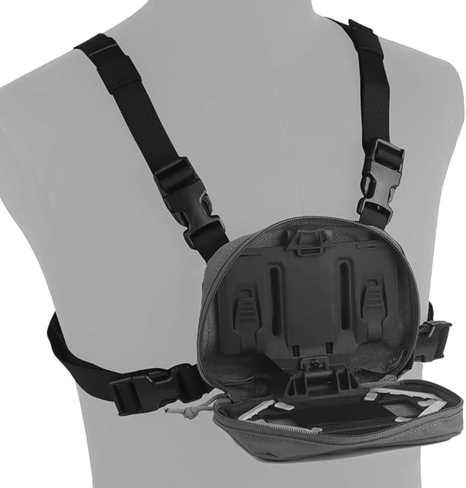 FoldPanel Tactical Chest Vest Pouch Set, Chest Rig Phone Mount as 4.7-6.7" Phone Plate Carrier Accessory with Pouch Cover