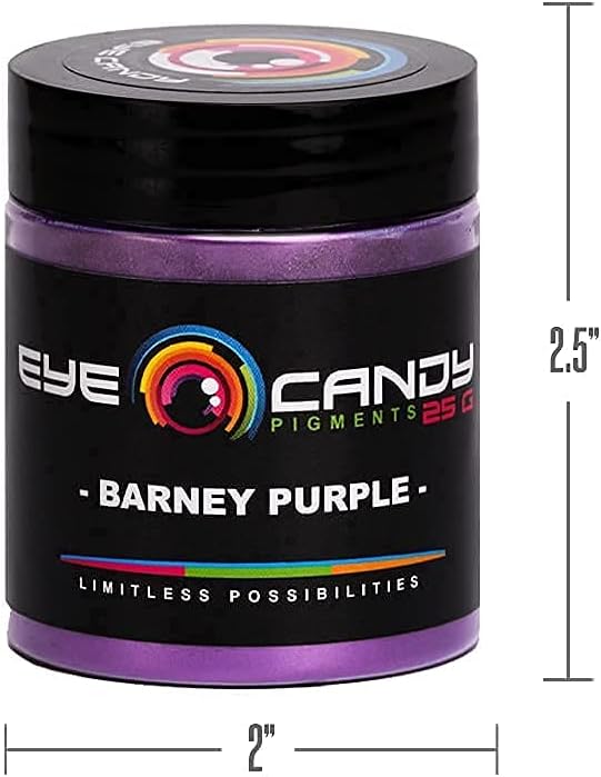 Eye Candy Pigments Premium Purple Mica Powder - Barney Purple (25gr) - for Epoxy, Resin, Soap, Paint, Woodworking, Acrylic Pouring, Bath Bombs, Fishing Lures - DIY Arts and Crafts Additive