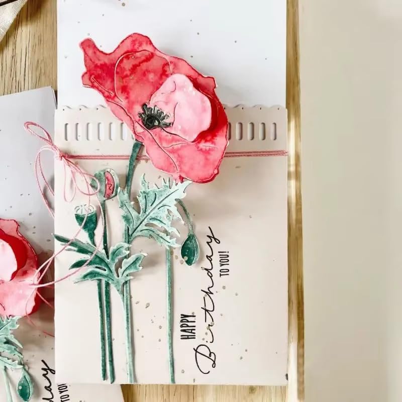 Lapoo Flowers Metal Cutting Die for Scrapbooking - Durable, Cut Stencils for DIY Scrapbook Photo Album Decorative Paper Card, Card Making Supplies, Embossing (Lotus 5.9 x 3 in)