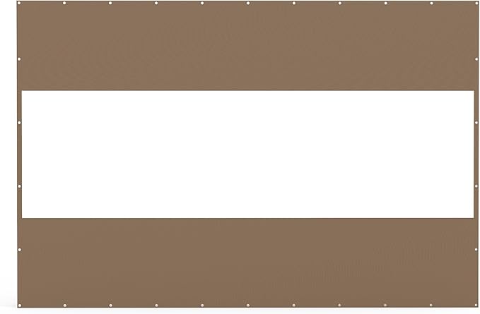 Domi Heavy Duty Outdoor Clear Panel Curtain, 18 oz Waterproof PVC Polyester Curtain, Weather Resistant & Tearproof for Patios, Gazebos, Pergolas, Privacy Screen (8'H x 12'W, Brown)