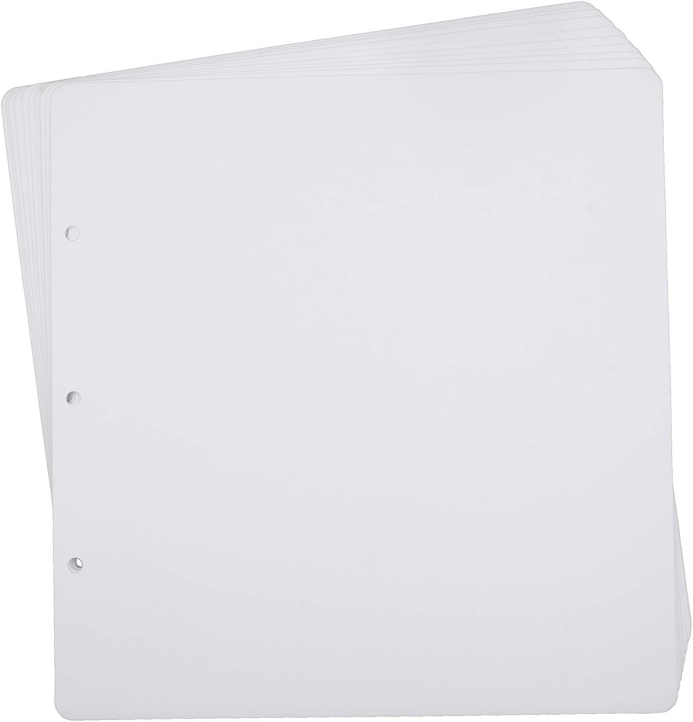 10 Sheets Double Sided Scrapbooking Refill Pages, 9.84x10.24" No Acid Thick Additional Craft Paper Cardboard for ALL ADVcer 10x10 inch Three-Ring Loose-Leaf Binder Photo Album Scrapbook (White)