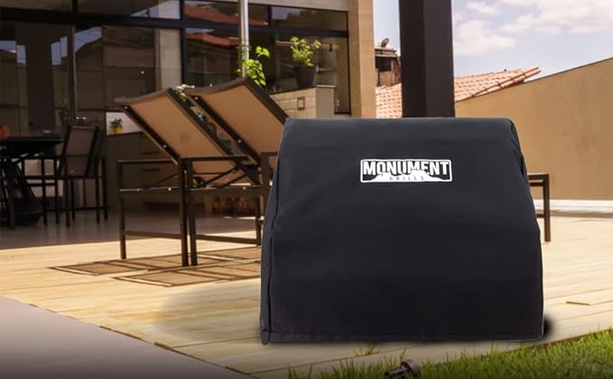 Monument Grills Tabletop Propane Gas Grill for Outdoor Portable Camping Cooking with BBQ Cover(2 items)