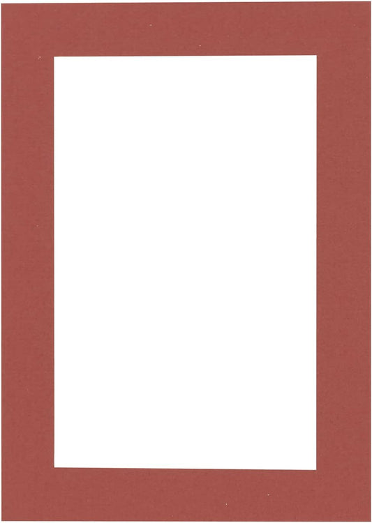 11x14 Mat Bevel Cut for 8.5x11 Photos - Acid Free Brick Red Precut Matboard With Backing Board and Crystal Clear, Self Seal Mat Bag - For Pictures, Framing - 4-ply Thickness